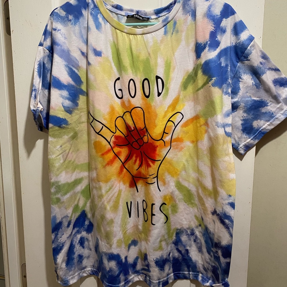 tie-dye good vibes shirt